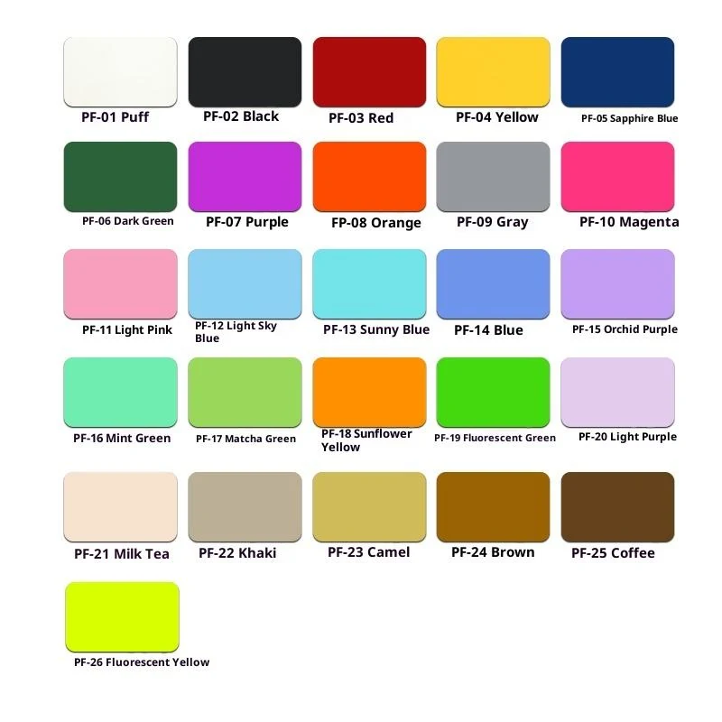 Puff Heat Transfer Vinyl — Color card