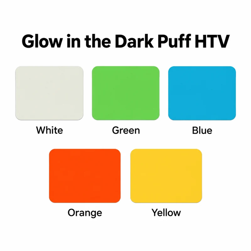 Puff Heat Transfer Vinyl — Glow puff color card